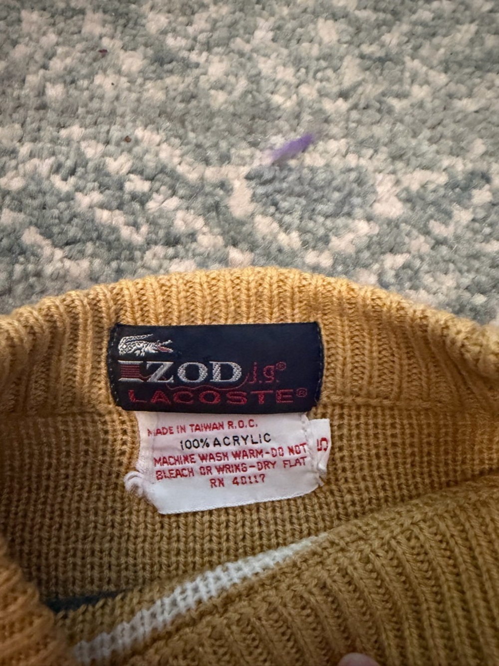 Lacoste Kid’s Mustard Stripe Crewneck Sweater - Picture 5 of 8